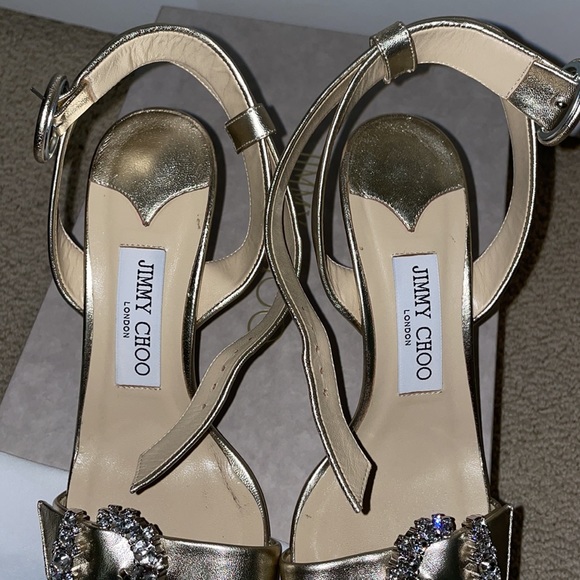 Jimmy Choo RARE swarovski crystal champagne gold heels - Picture 8 of 16